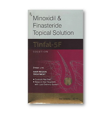 Picture of Tinfal 5F minoxidil topical solution with 0.1 % finasteride for hair regrowth treatment-60 ml