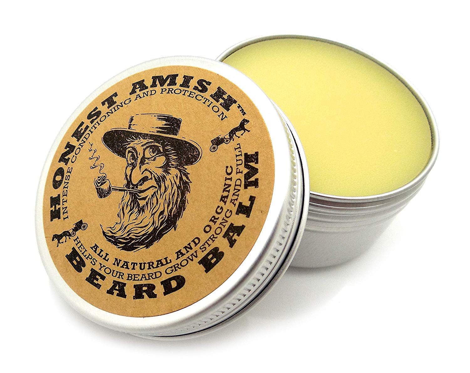 Picture of Honest Amish Beard Balm Leave-in Conditioner - Made with only Natural and Organic Ingredients - 2 Ounce Tin