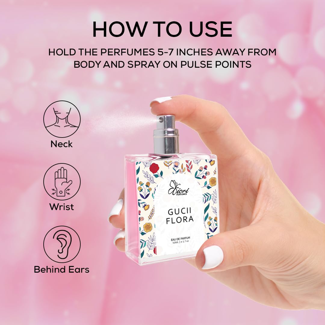 Picture of Flora Perfume for Men & Women | Long-Lasting Floral Scent with Citrus & Sandalwood | Luxurious Romantic Scent | G Flora Eau De Parfum (EDP) - 50ML | By Fiori Perfumes