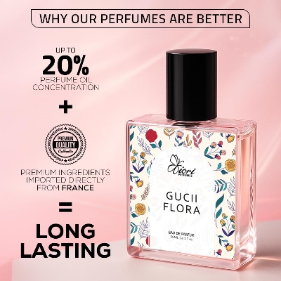 Picture of Flora Perfume for Men & Women | Long-Lasting Floral Scent with Citrus & Sandalwood | Luxurious Romantic Scent | G Flora Eau De Parfum (EDP) - 50ML | By Fiori Perfumes