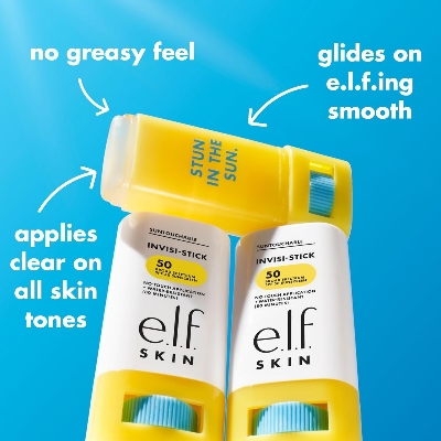 Picture of e.l.f. SKIN Suntouchable Invisi-Stick SPF 50, Clear Sunscreen For A Natural Finish, Made With Moisturizing Sunflower Seed Oil, Vegan & Cruelty-Free