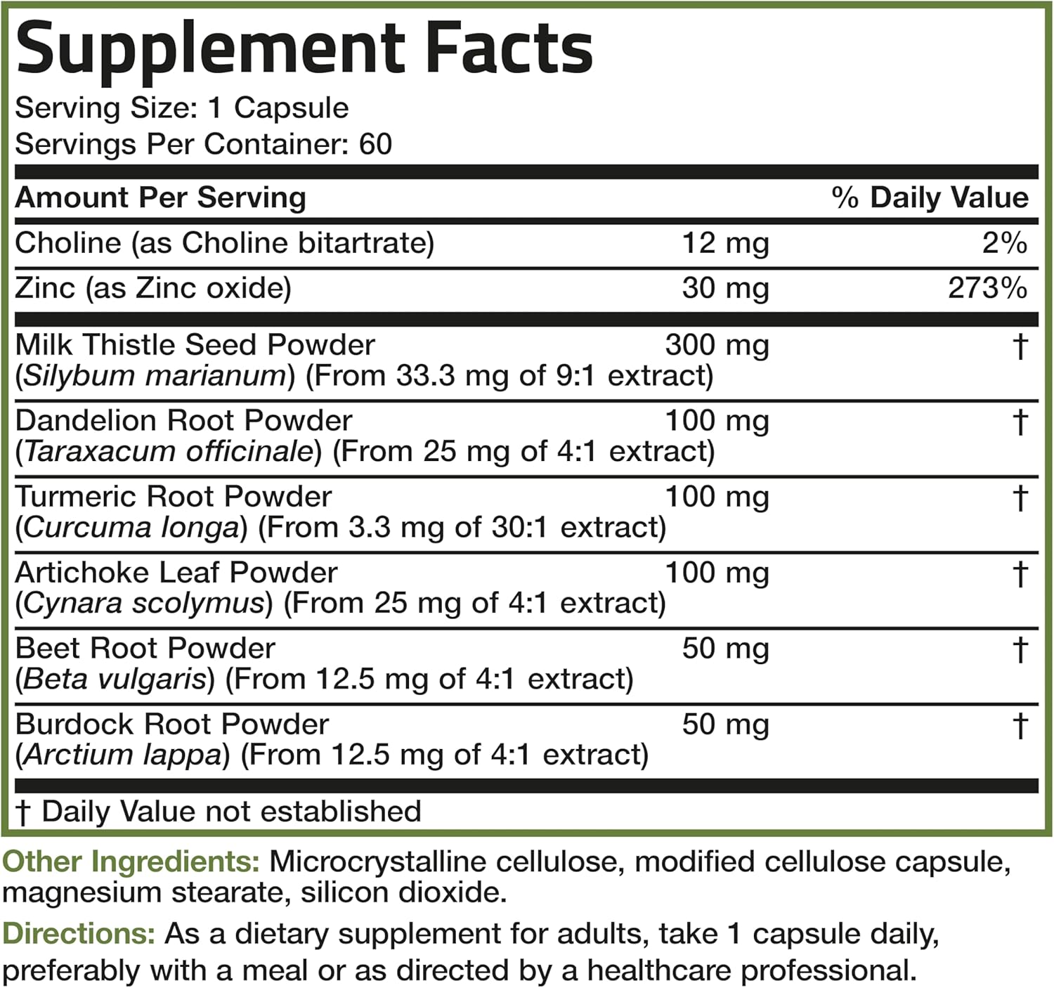 Picture of Bronson Liver Detox Advanced Detox & Cleansing Formula Supports Health Liver Function with Milk Thistle, Dandelion Root, Turmeric, Artichoke Leaf & More, Non-GMO, 60 Vegetarian Capsules