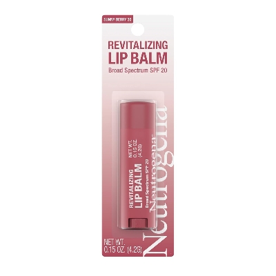 Picture of Neutrogena Revitalizing Tinted Lip Balm Broad Spectrum SPF 20 Sunscreen, Moisturizing Lip Balm with a Sheer Tint for Softer, Smoother, Healthier-Looking Lips, Sheer Sunny Berry 30, .15 oz