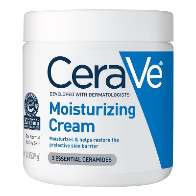 Picture of CeraVe Moisturizing Cream, Body and Face Moisturizer for Dry Skin, Body Cream with Hyaluronic Acid and Ceramides, Daily Moisturizer, Oil-Free, Fragrance Free, Non-Comedogenic, 19 Ounce-539 gram