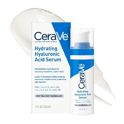 Picture of Cerave Hyaluronic Acid Serum for Face with Vitamin B5 and Ceramides, Hydrating Face Serum for Dry Skin, Fragrance Free, 1 Ounce