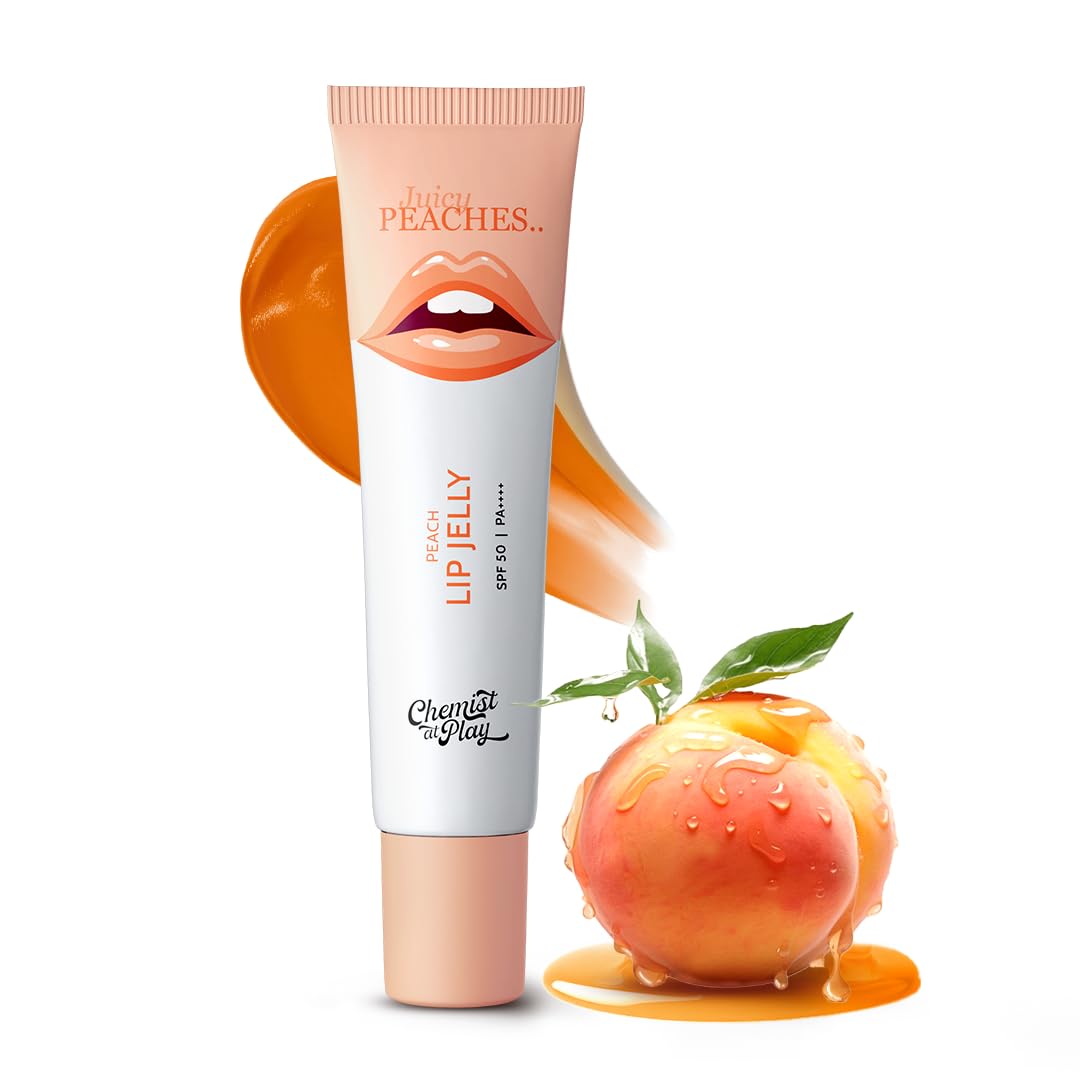 Picture of Chemist At Play Peach Tinted Lip Balm for Dry, Chapped & Pigmented Lips | Gives 24 hours moisturization | SPF 50 PA++++ | Has 2% Kojic Acid, Hyaluronic Acid, ceramides & Peptides | 10gms