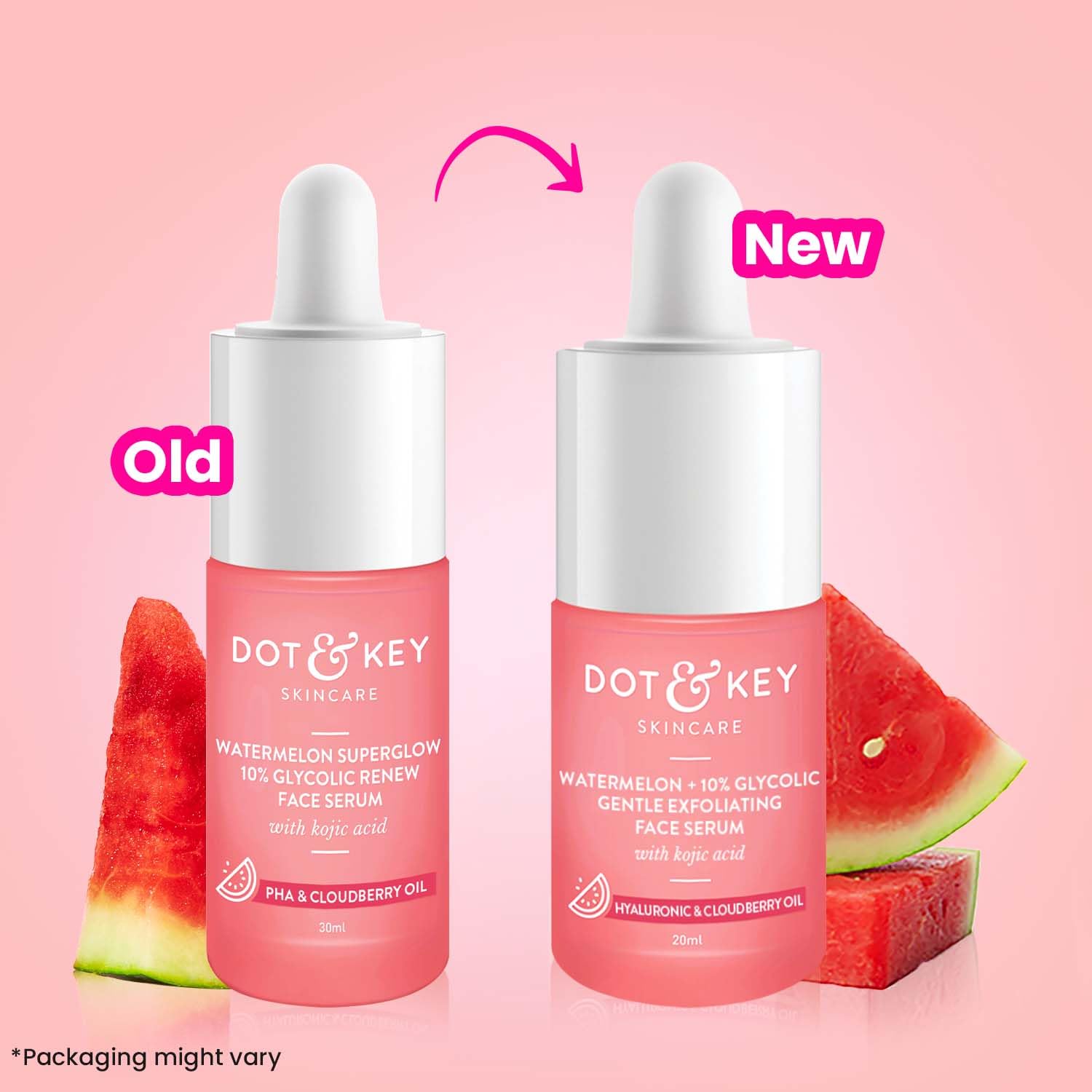 Picture of Dot & Key Watermelon 10% Glycolic Serum for Face Glowing, With KojicI | Targets Pigmentation & Dark Spots | Targets Dullness, Uneven Texture, Sebum & Excess Oil | Serum For Oily & Normal Skin | 30ml