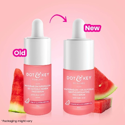 Picture of Dot & Key Watermelon 10% Glycolic Serum for Face Glowing, With KojicI | Targets Pigmentation & Dark Spots | Targets Dullness, Uneven Texture, Sebum & Excess Oil | Serum For Oily & Normal Skin | 30ml