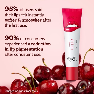 Picture of Chemist At Play Cherry Tinted Lip Balm for Dry, Chapped & Pigmented Lips | Gives 24 hours moisturization | SPF 50 PA+++ | Has 2% Kojic Acid, Hyaluronic Acid, ceramides & Peptides | 10gms