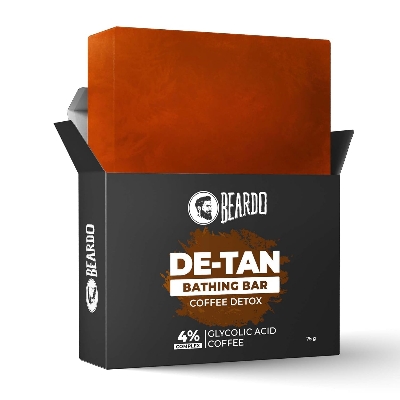 Picture of Beardo De-Tan Soap for Men, 75g | Tan Removal and Caffeine Face & Body Soap | Detan With Coffee & 4% Glycolic Acid | For Body & Face