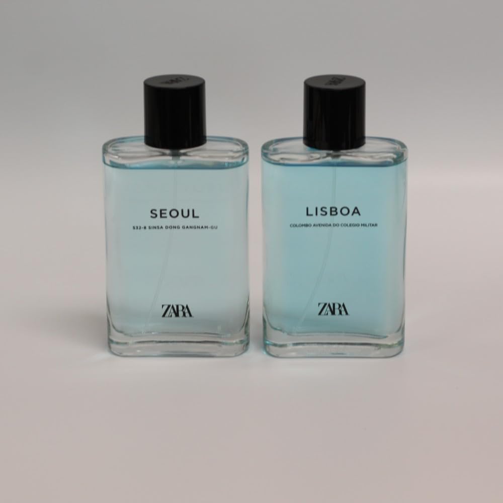 Picture of Zara Man Seoul 532-8 Sinsa Dong Gangnam-Gu + Lisboa Colombo Avenida Do Colegio Cologne for Men Fragrance Set EDT Eau De Toilette 2x 90 ML (3.0 FL OZ)