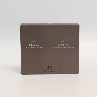 Picture of Zara Man Seoul 532-8 Sinsa Dong Gangnam-Gu + Lisboa Colombo Avenida Do Colegio Cologne for Men Fragrance Set EDT Eau De Toilette 2x 90 ML (3.0 FL OZ)