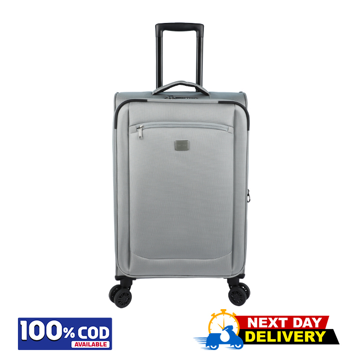 Buy Travello Soft Suitcase/Luggage 450D Jacquard RPET with PUX2 in waterproof 28" Gray at Best Price In Bangladesh