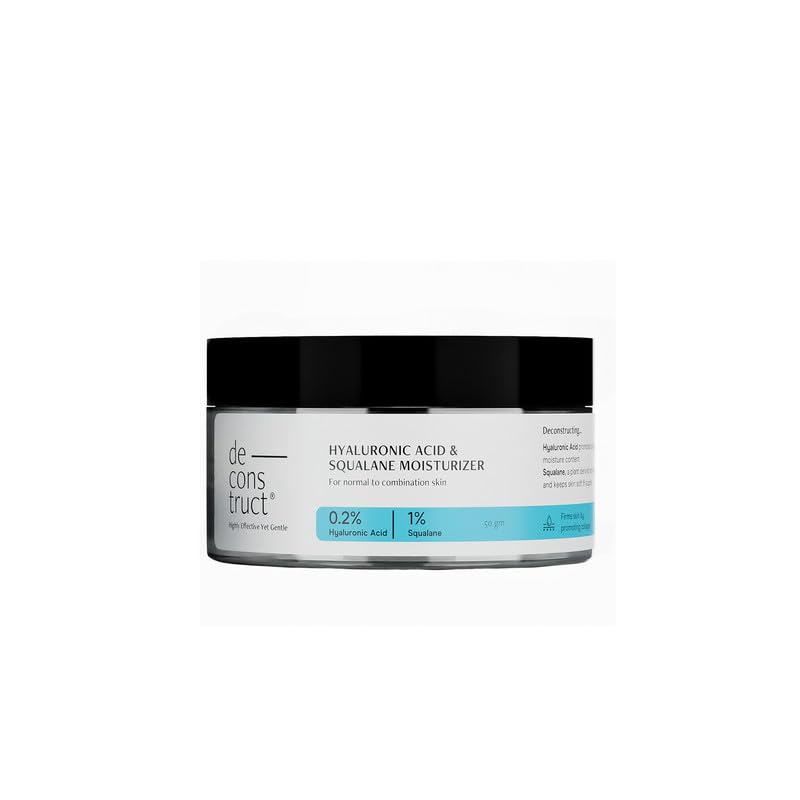Picture of Deconstruct Hyaluronic Acid & Squalane Moisturizer | 0.2% Hyaluronic Acid 1% Squalane |Moisturizer For Normal Skin | Lightweight Moisturiser | For Long Lasting & Non-Greasy Hydration | 50Gm, Cream