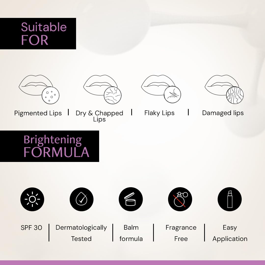 Picture of Deconstruct Brightening Tinted with SPF 30 | For Dark, Pigmented, Dry, Flaky Lip | SPF 30 for Sun Damage and Discoloration | Lip Balm for Glossy Buttery Soft Pink Lips | For Women & Men - (4 gm)