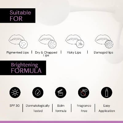 Picture of Deconstruct Brightening Tinted with SPF 30 | For Dark, Pigmented, Dry, Flaky Lip | SPF 30 for Sun Damage and Discoloration | Lip Balm for Glossy Buttery Soft Pink Lips | For Women & Men - (4 gm)