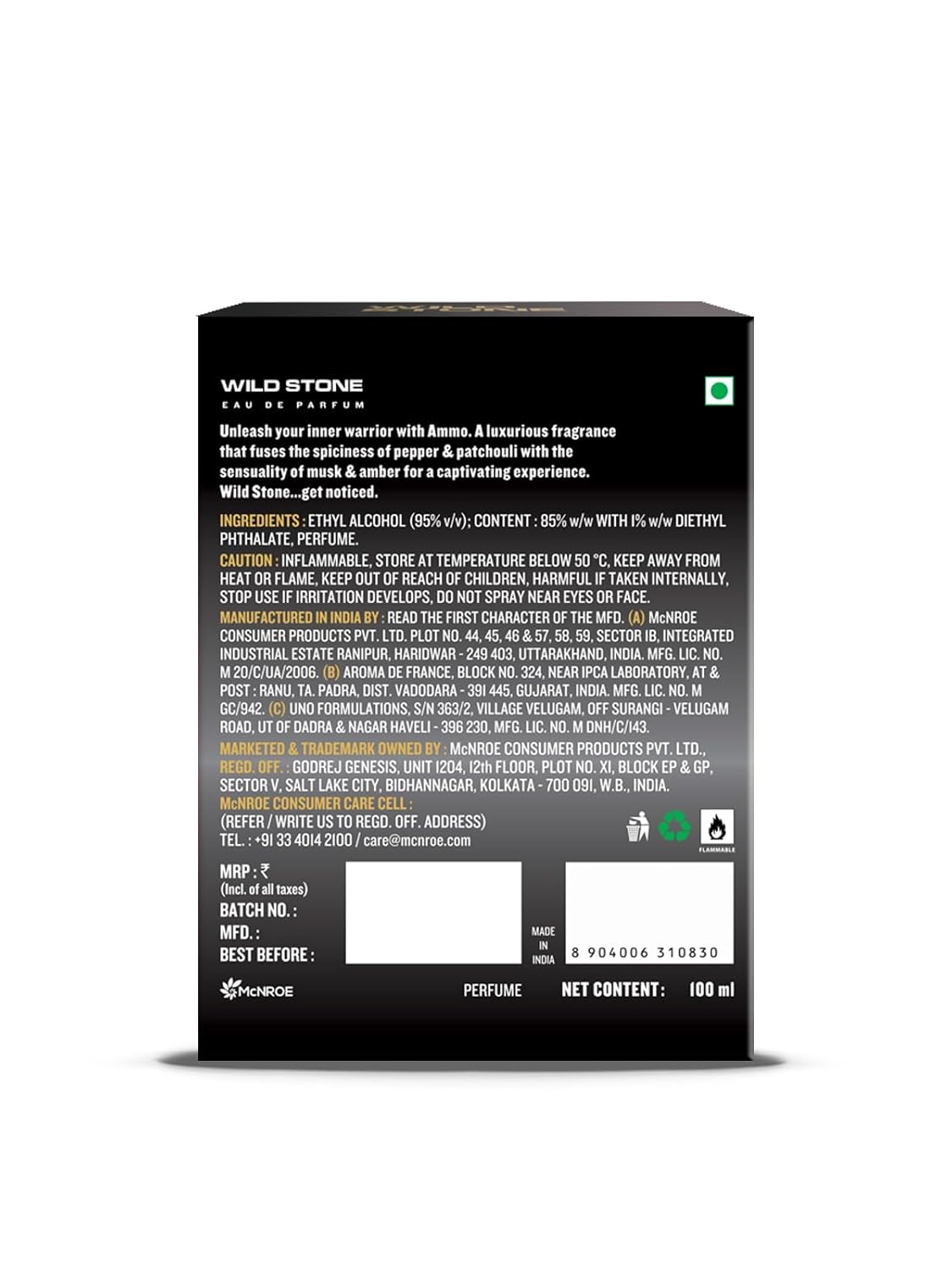 Picture of Wild Stone Ammo EDP Premium Perfume for Men, 100 Ml | Long-lasting Eau De Parfum | Spicy and Woody Best Perfume for Men | Gift For Men