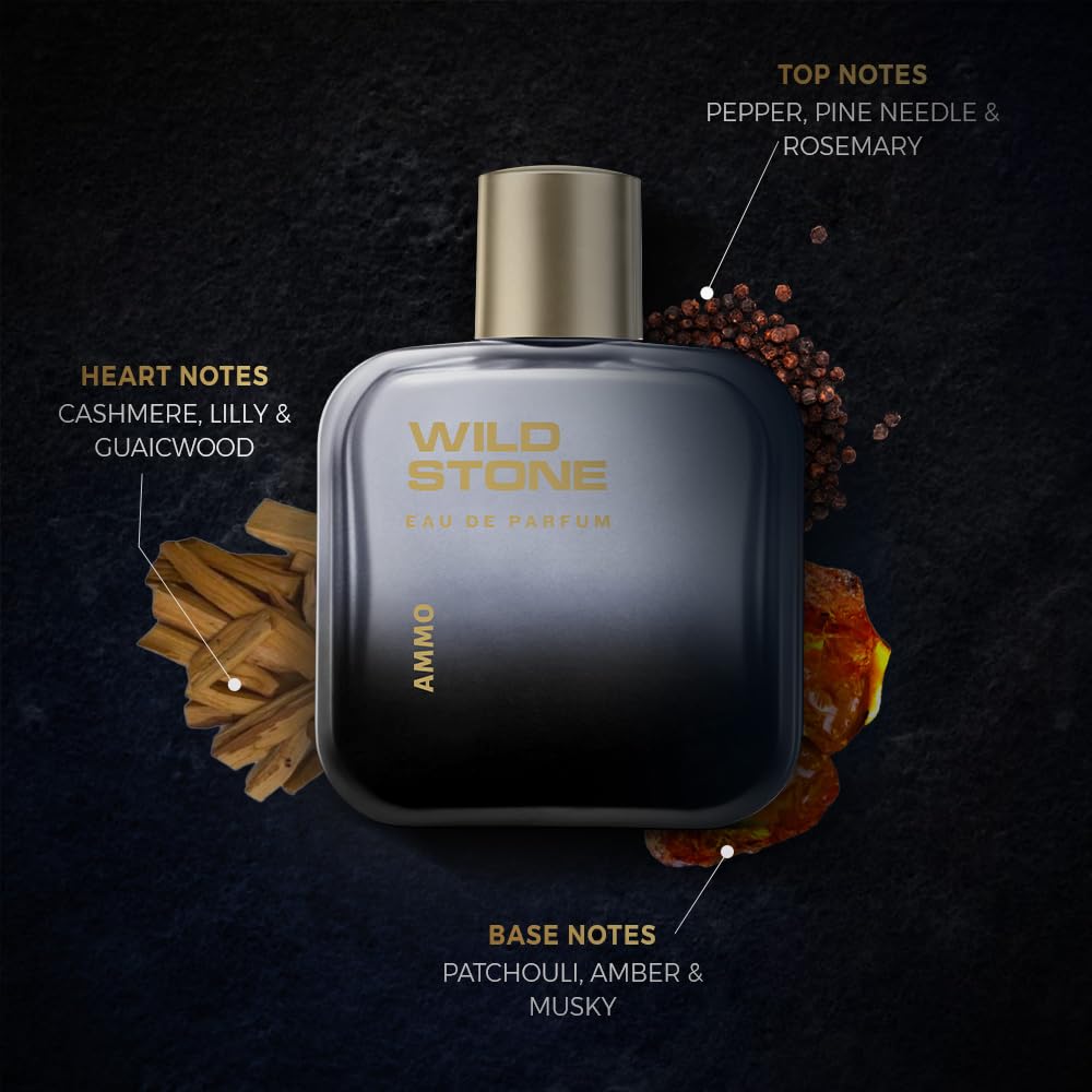 Picture of Wild Stone Ammo EDP Premium Perfume for Men, 100 Ml | Long-lasting Eau De Parfum | Spicy and Woody Best Perfume for Men | Gift For Men