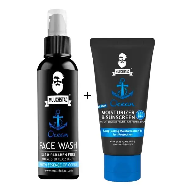 Picture of Muuchstac Ocean Facewash & Sunscreen Moisturizer Combo for Men(100 ml+45 ml)