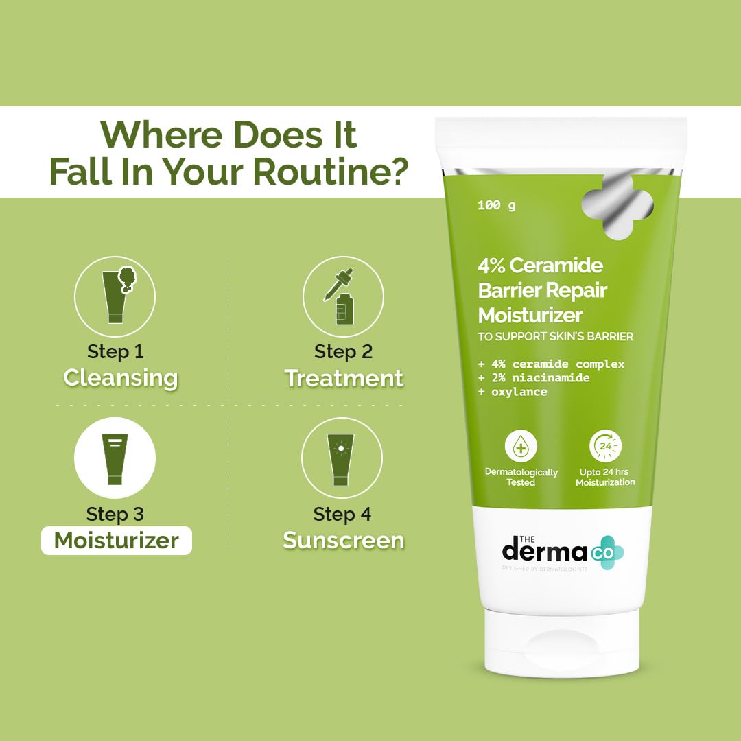 Picture of The Derma Co. 4% Ceramide Barrier Repair Moisturizer with Ceramide, Niacinamide, and Oxylance - 100 gm