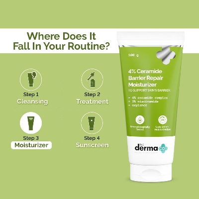 Picture of The Derma Co. 4% Ceramide Barrier Repair Moisturizer with Ceramide, Niacinamide, and Oxylance - 100 gm