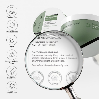 Picture of Bare Anatomy EXPERT Anti-Dandruff Hair Mask | Targets Oily Scalp and Sheds Dry Flakes | 250g