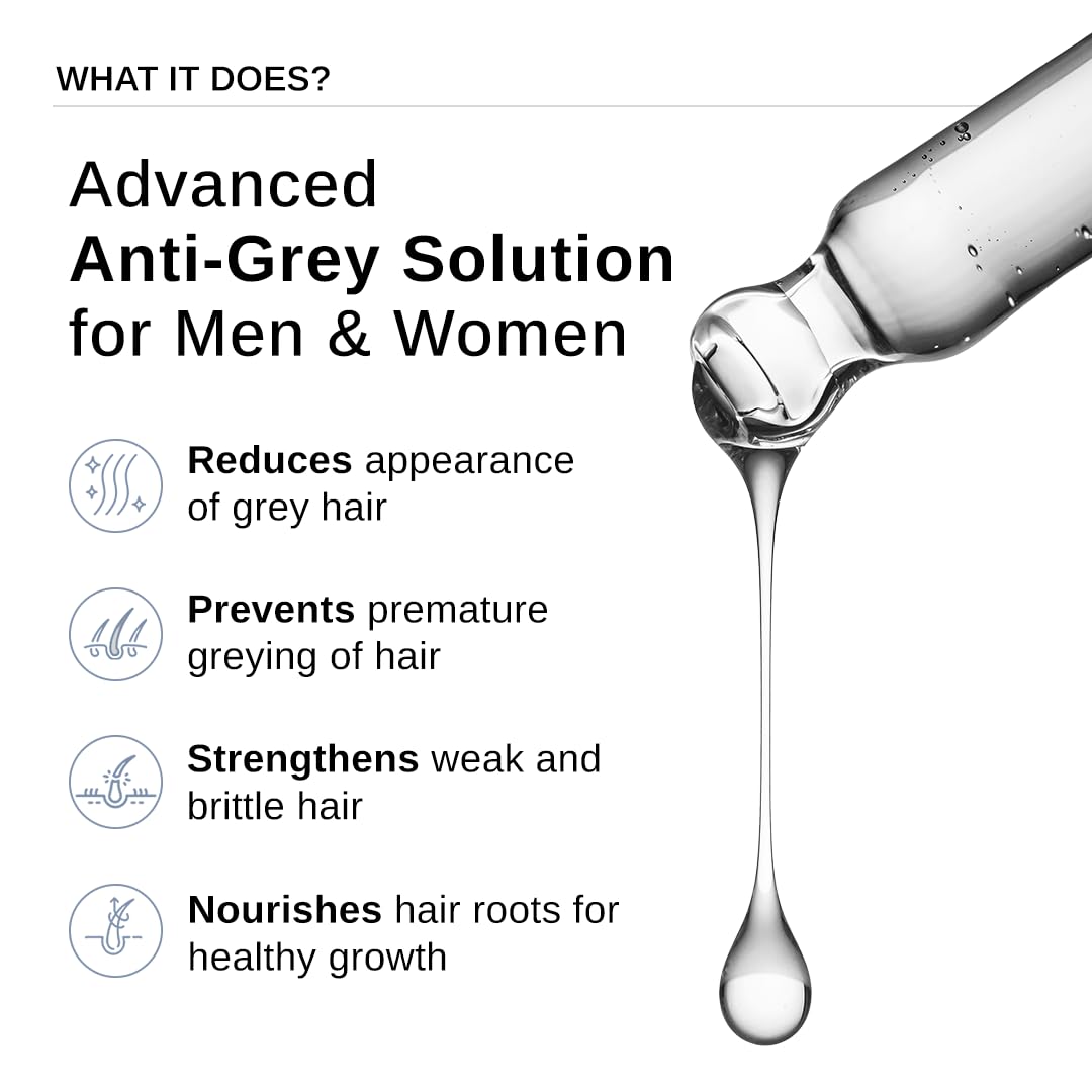 Picture of Bare Anatomy Advanced Anti-Grey Serum | Reduces Hair Greying | Silverfree Peptide + Biotin + Rosemary | Fast Absorbing, Odorless, Non-Sticky | Clinically proven formula For Men & Women | 50ml