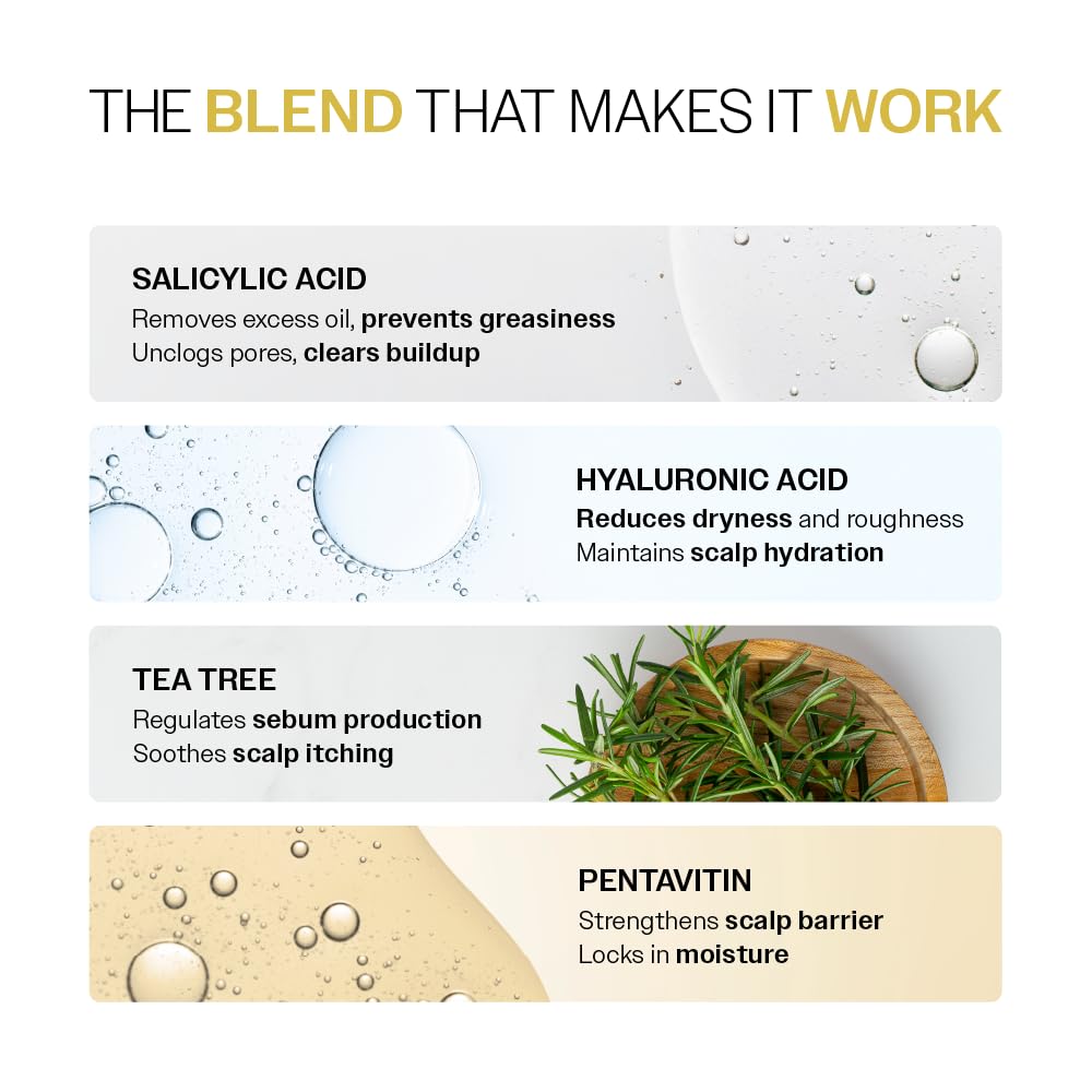 Picture of Bare Anatomy Oil Control Shampoo | Sulphate & Paraben Free | Reduces Excess Oil by Up to 100% | Salicylic Acid + Hyaluronic Acid + Tea Tree | Suitable for Oily Scalp & Dry Ends | For Women & Men | 236ml