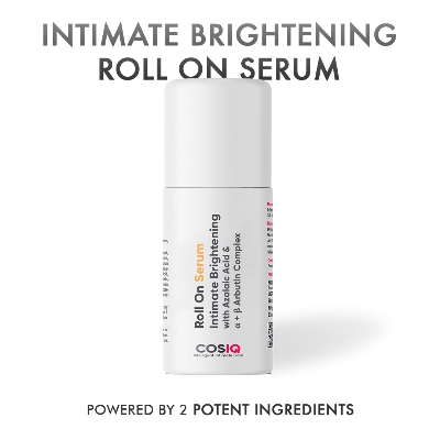 Picture of Cos-IQ Intimate Brightening Roll-On Serum | With Azelaic Acid & Alpha + Beta Arbutin Complex | For Dark Underarms, Inner Thighs, Knees & Bikini Area | Intimate Areas for Women & Men | 40ml