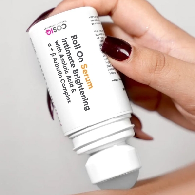 Picture of Cos-IQ Intimate Brightening Roll-On Serum | With Azelaic Acid & Alpha + Beta Arbutin Complex | For Dark Underarms, Inner Thighs, Knees & Bikini Area | Intimate Areas for Women & Men | 40ml