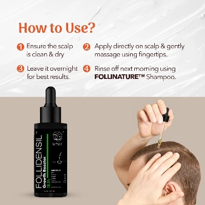 Picture of Touche Wellness Follidensil Growth Booster Hair Serum 18.5% | 5% Redensyl, 5% Procapil, 4% Anagain & 1.5% Kopexil | Controls Hairfall, Increases Hair Growth & Hair Density | For Men & Women