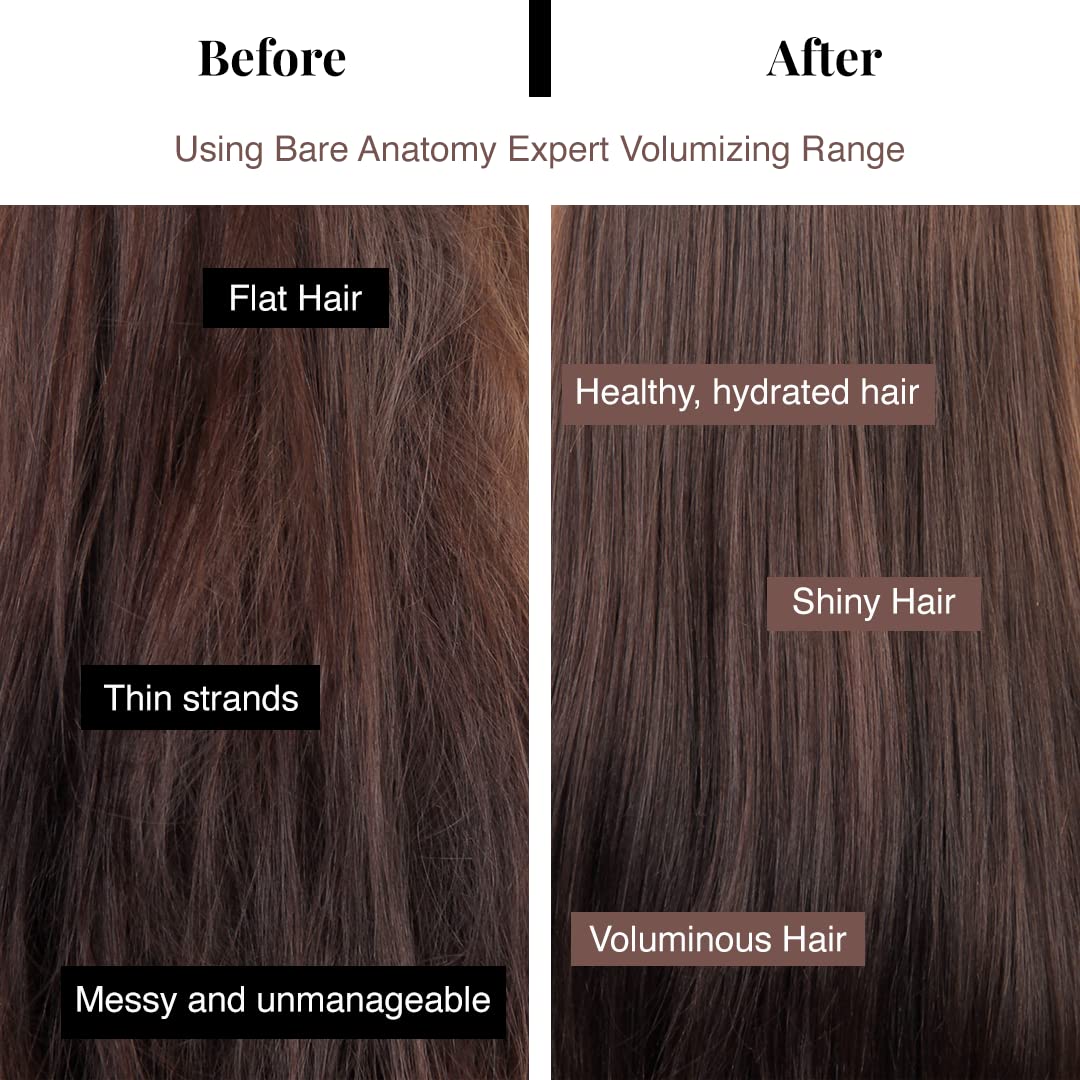 Picture of Bare Anatomy Volumizing Shampoo, Voluminous Hair Upto 24 Hours, Powered By Peptides & Rich Milk Protein, Strong & Bouncy Hair, Volume Shampoo For Thin & Flat Hair For Unisex, 250ml