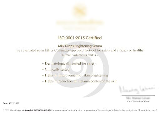 Picture of Vilvah Store Milk Drops Brightening Serum Formulated With Rice Milk Extract, Marine Algae Extract, Alpha Arbutin, Fades Scars, Brightens Skin & Even Skin Tone For All Skin Type, 20ml