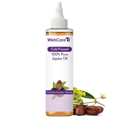 Picture of WishCare Pure Cold Pressed Natural Unrefined Jojoba Oil - Moisturizer For Skin, Hair and Nails, 100 ml
