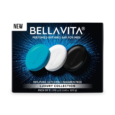 Picture of BELLAVITA Perfume Bathing Soap Bar for Men 3 x 100Gm with Pure Glycerin for Glowing Skin | Paraben Free
