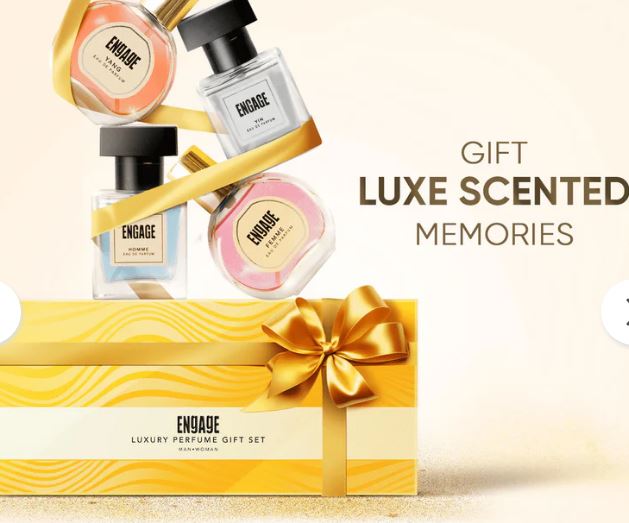 Picture of Engage Gift Set - Luxury Perfume For Women & Men 100ml, Long Lasting Smell Men & Women Perfume, Rakhi Hamper by ITC, Eau De Parfum, Travel Sized Combo, 25ml x 4,