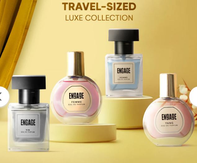 Picture of Engage Gift Set - Luxury Perfume For Women & Men 100ml, Long Lasting Smell Men & Women Perfume, Rakhi Hamper by ITC, Eau De Parfum, Travel Sized Combo, 25ml x 4,