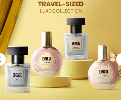 Picture of Engage Gift Set - Luxury Perfume For Women & Men 100ml, Long Lasting Smell Men & Women Perfume, Rakhi Hamper by ITC, Eau De Parfum, Travel Sized Combo, 25ml x 4,