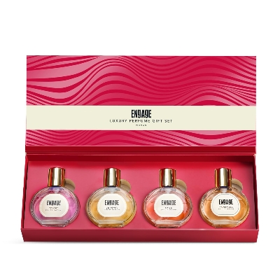 Picture of Engage Luxury Perfume Gifts For Women, 100ml, Long Lasting Smell, Best Birthday, Anniversary Gift Hamper by ITC, Eau De Parfum, Travel Sized Combo, 25ml x 4