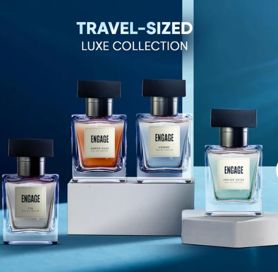 Picture of Engage Luxury Perfume Gifts For Men, 100ml, Long Lasting Smell, Best Birthday, Anniversary Gift Hamper by ITC, Eau De Parfum, Travel Sized Combo, 25ml x 4