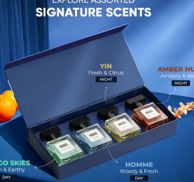 Picture of Engage Luxury Perfume Gifts For Men, 100ml, Long Lasting Smell, Best Birthday, Anniversary Gift Hamper by ITC, Eau De Parfum, Travel Sized Combo, 25ml x 4