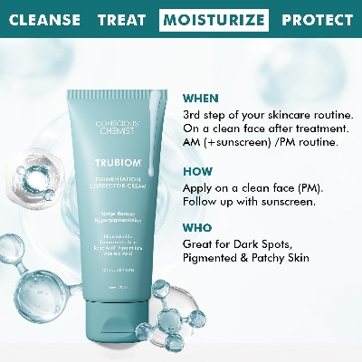 Picture of Conscious Chemist Kojic Acid Face Cream | 50g | Azelaic Acid Cream for Men & Women, Niacinamide & Tranexamic Acid, Anti Pigmentation, Reduce Dark Spots, All Skin Type - Trubiom