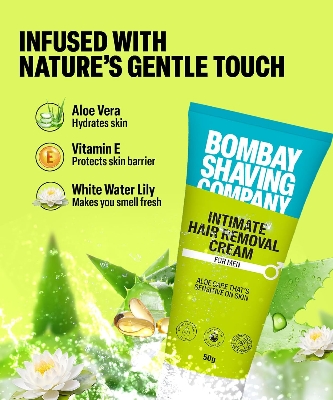 Picture of Bombay Shaving Company Intimate Hair Removal Cream | Pubic Hair Removal | Painless Hair Removal | For Sensitive Body Areas | Hair Removal Essentials | Body Hair Removal For Men