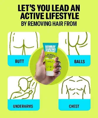 Picture of Bombay Shaving Company Intimate Hair Removal Cream | Pubic Hair Removal | Painless Hair Removal | For Sensitive Body Areas | Hair Removal Essentials | Body Hair Removal For Men