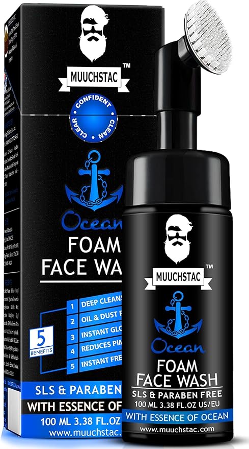 Picture of Muuchstac Ocean Foam Face Wash For Men, Use Daily For Deep Cleansing, Fighting Acne & Pimple, Skin Brightening & Instant Freshness-100 ML