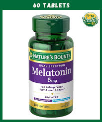 Picture of Natures বাউন্টি মেলাটোন 5mg ডুয়াল স্পেকট্রাম ড্রাগ ফ্রি স্লিপ সাপ্লিমেন্ট দ্রুত রিলিজ এবং বর্ধিত রিলিজ রিল্যাক্সেশন এবং ঘুমের স্বাস্থ্য 60 বিলেয়ার ট্যাবলেট প্রচার করে