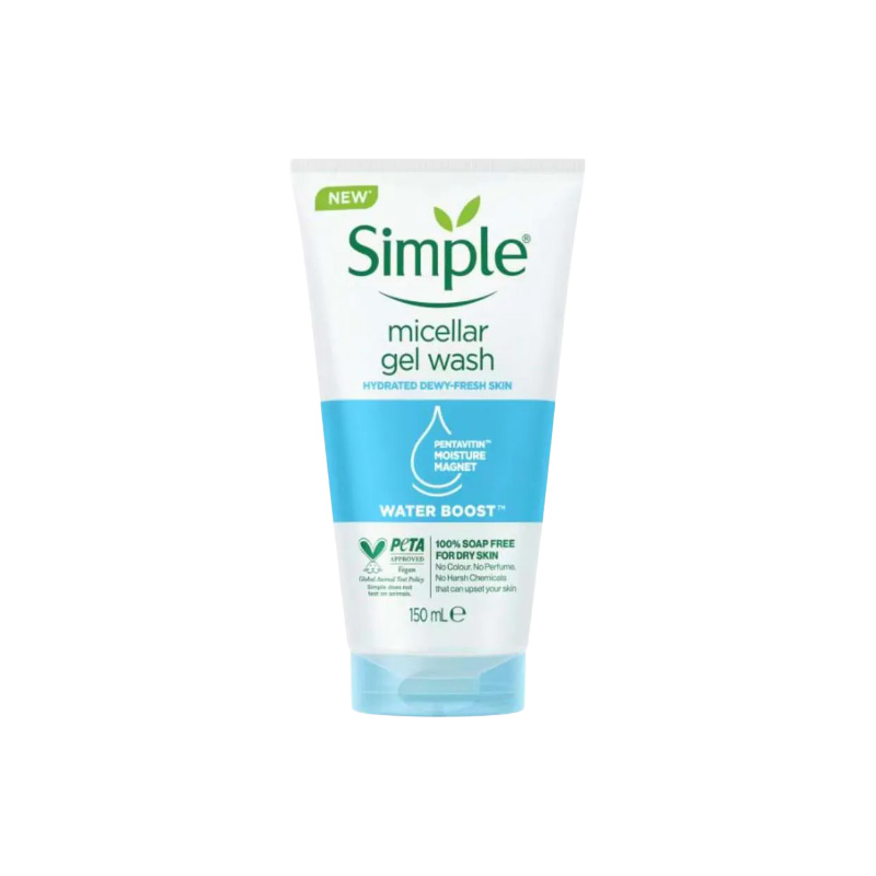 Picture of Simple Water Boost Micellar Facial Gel Wash for Hydrated Dewy - Fresh Skin - 150ml (UK)