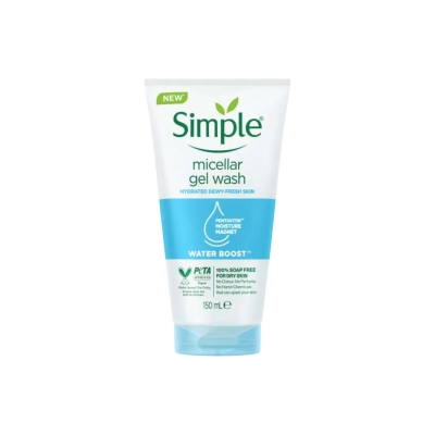 Picture of Simple Water Boost Micellar Facial Gel Wash for Hydrated Dewy - Fresh Skin - 150ml (UK)