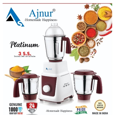 Picture of Ajnur 1000 Watts Plus Mixer Grinder - 3 SS Jar - 1