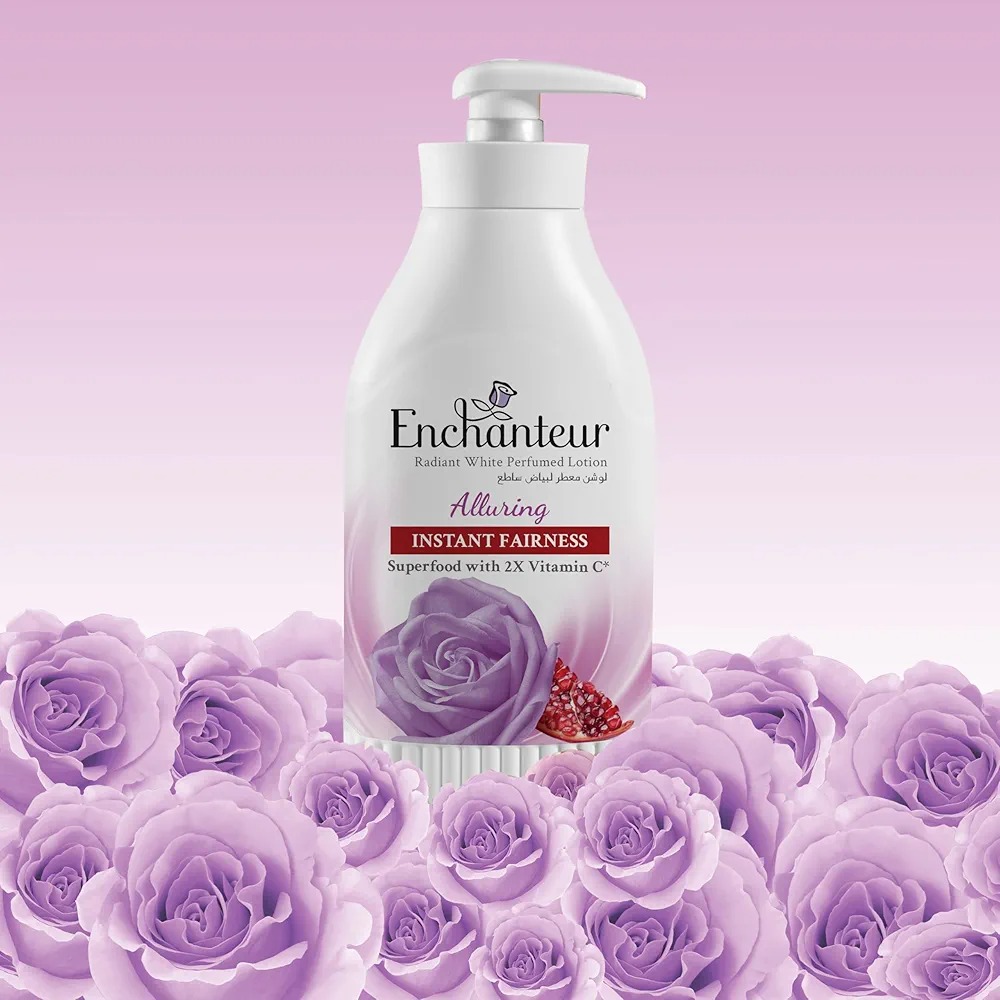 Picture of International Malaysian product Enchanteur Perfume body Lotion Alluring Satin smooth Aloe vera & olive Butter for used male /female 500 Ml